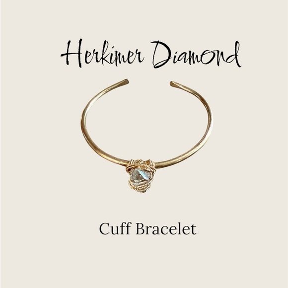 Handcrafted Herkimer Diamond Cuff Bracelet - Picture 2 of 8